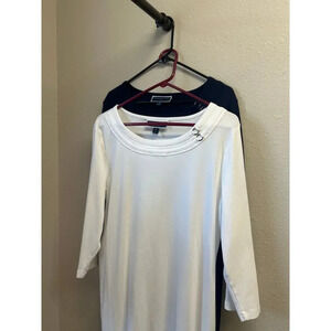 Lot of 2** Karen Scott Sport Business Casual 100% Cotton Womens Dresses Size XL